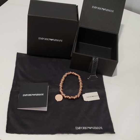Emporio Armani Jewelry - Emporio Armani stretch rose gold bracelet